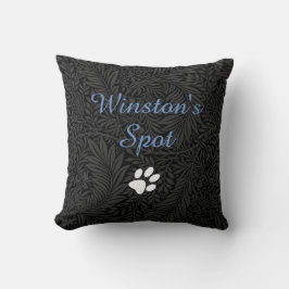 Cojín Decorativo Nombre de Mascota Personalizado Floral Negro Scrip