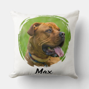 Cojín Decorativo Nombre de mascota personalizado y foto Persona c
