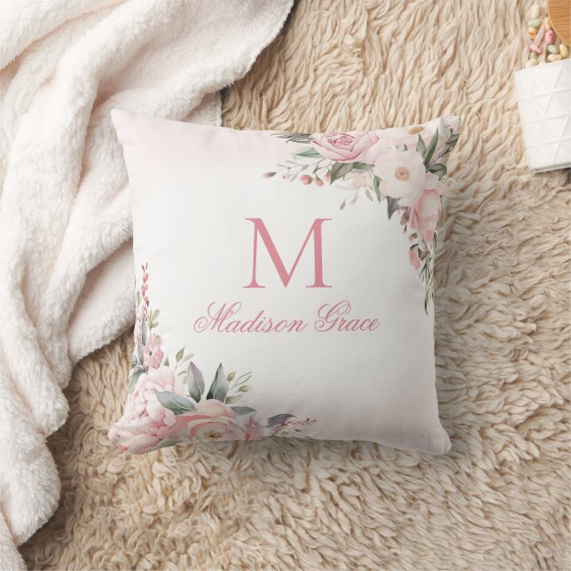 Cojín Decorativo Nombre de monograma Personalizado personalizado (Manta)