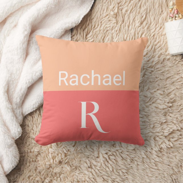 Cojín Decorativo Nombre de monograma simple Tipografía (Manta)