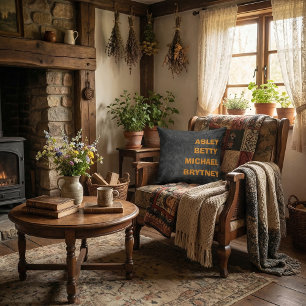 Cojín Decorativo Nombre de niños personalizado rústico elegante