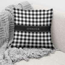 Nombre de Patrón Gingham Negro y Blanco Rústico