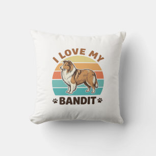 Cojín Decorativo Nombre de perro personalizado Diseño de amante de