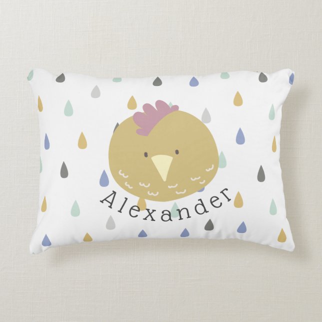 Cojín Decorativo Nombre de personalizable Chick Cute (Anverso)