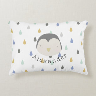 Cojín Decorativo Nombre de personalizable Pingüino Cute