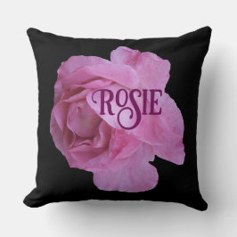 Cojín Decorativo Nombre de personalizable Rosie bonito rosa rosa ro