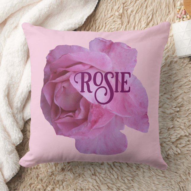 Cojín Decorativo Nombre de personalizable Rosie bonito rosa rosa ro (Manta)
