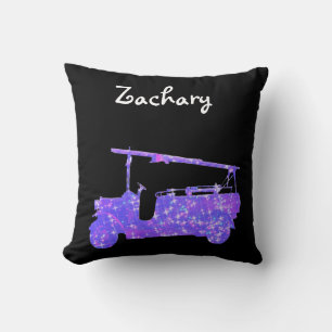 Cojín Decorativo Nombre De Zachary Con Camión De Fuego,