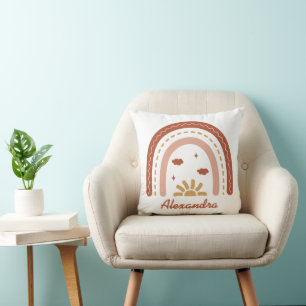 Cojín Decorativo Nombre del arcoiris bohemio boho rust