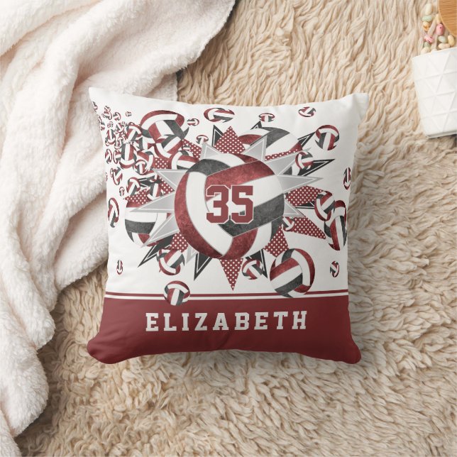 Cojín Decorativo nombre del atleta de las estrellas de voleibol neg (Manta)