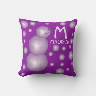 Cojín Decorativo Nombre del Bebé Puntos Iniciales 3D Ball Moon Purp