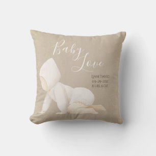 Cojín Decorativo Nombre del bebé Script Baby Love Keepsake