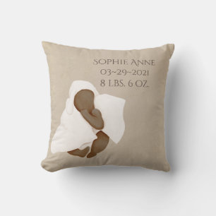 Cojín Decorativo Nombre del bebé Watercolor Keepsake Nacimientos