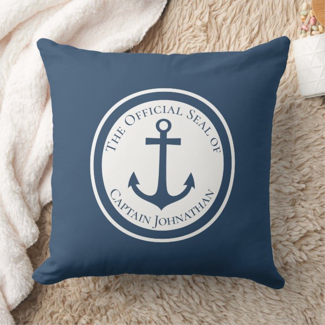Cojín Decorativo Nombre del capitán del Personalizado del Ancla de  (Manta)