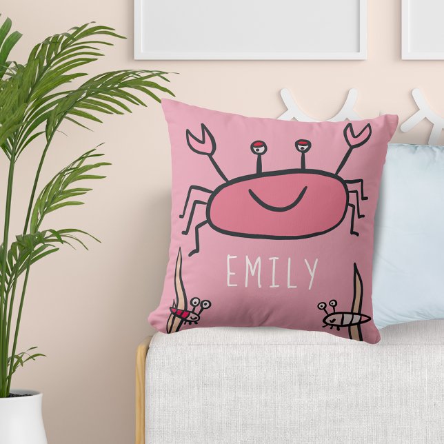 Cojín Decorativo Nombre del Chica animal del mar de cangrejo rosa (Subido por el creador)