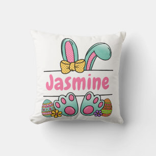 Cojín Decorativo Nombre del conejo de huevos de Pascua