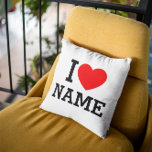 Cojín Decorativo Nombre del corazón<br><div class="desc">Escriba el nombre o texto deseado en la sección de nombres.</div>