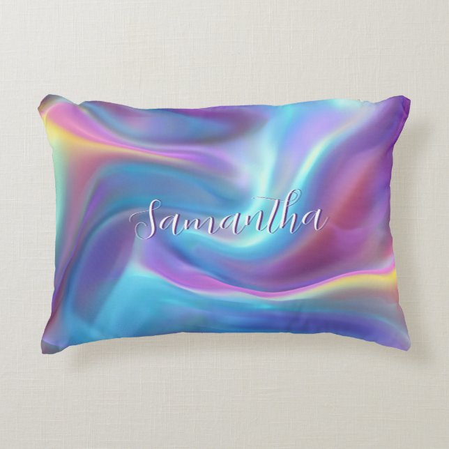 Cojín Decorativo Nombre del guión holográfico irlandés (Anverso)