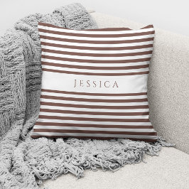 Cojín Decorativo Nombre del patrón rayado marrón moderno