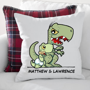 Cojín Decorativo Nombre del pequeño hermano T-Rex Dinosaurio