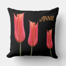 Nombre del personalizable Annie red tulips floral 