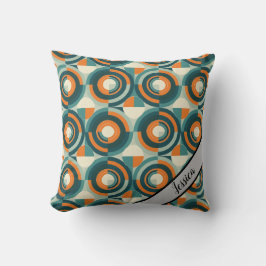 Cojín Decorativo Nombre del Personalizable del patrón de Boho retro