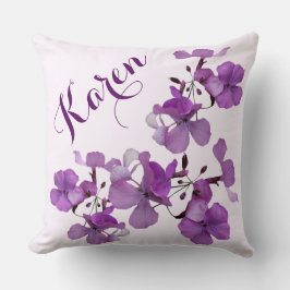 Cojín Decorativo Nombre del personalizable Karen bonito morado boho