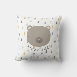 Cojín Decorativo Nombre del personalizable Oso Cuto