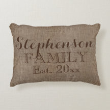 Nombre familiar Burlap Rustic