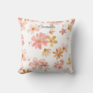 Cojín Decorativo nombre floral otoñal naranja melocotón