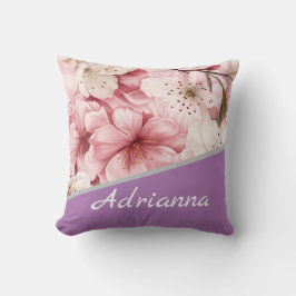 Cojín Decorativo Nombre Floral Personalizado
