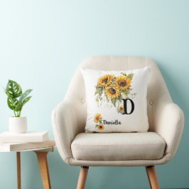 Cojín Decorativo Nombre Floral Personalizado