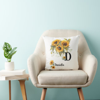 Cojín Decorativo Nombre Floral Personalizado
