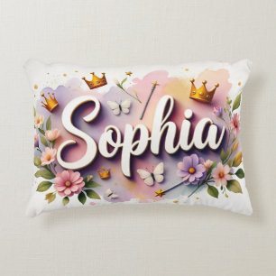 Cojín Decorativo Nombre floral Princesa Personalizada