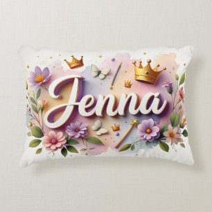 Cojín Decorativo Nombre floral Princesa Personalizada