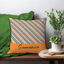 Nombre gris naranja geométrico diagonal vintage
