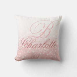 Cojín Decorativo Nombre inicial del monograma rosado Rubor Girona