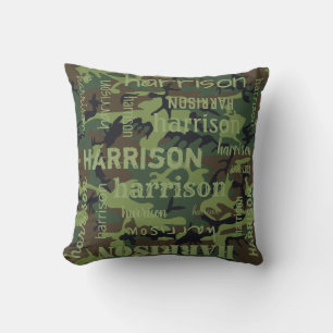 Cojín Decorativo Nombre más largo personalizado de Camo