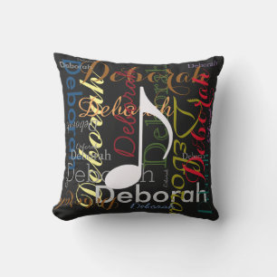 Cojín Decorativo nombre música-temático del modelo personalizado