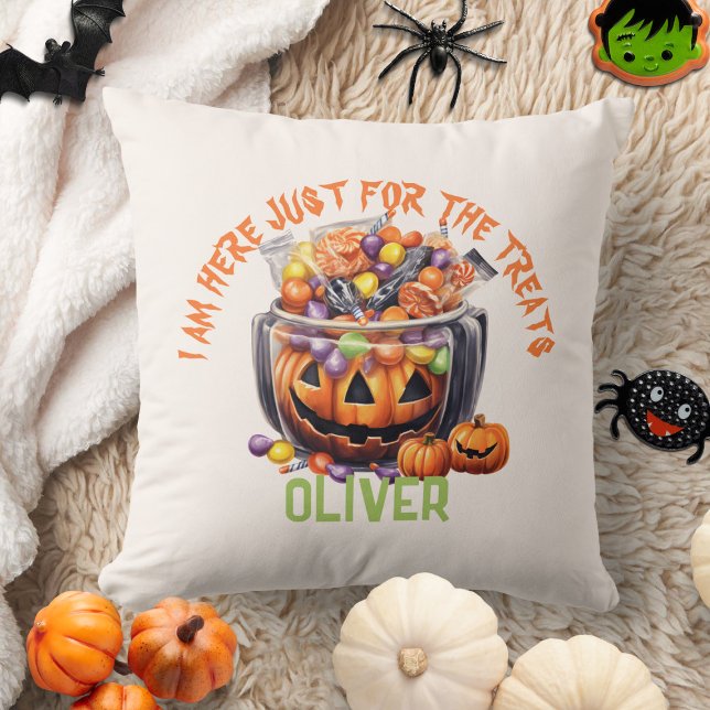 Cojín Decorativo Nombre Naranja espeluznante Tratamientos de Hallow (Subido por el creador)