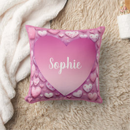 Cojín Decorativo Nombre personal Corazón rosa