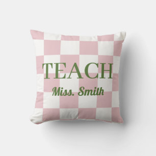 Cojín Decorativo Nombre Personalizable Bolsa de Tela Rosa Cuadrada 