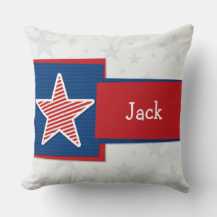 Cojín Decorativo Nombre personalizable EE.UU. Stars y Stripe Americ