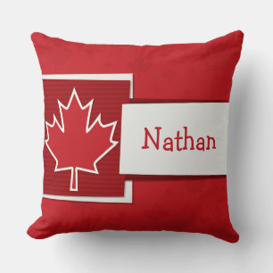 Cojín Decorativo Nombre personalizable Patriótico Canada Maple Leaf