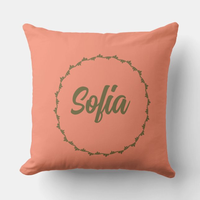 Cojín Decorativo nombre personalizado (Anverso)