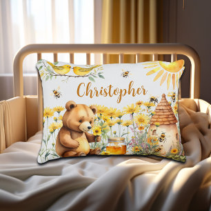 Cojín Decorativo Nombre Personalizado Abejas Abejas Teddy Bear