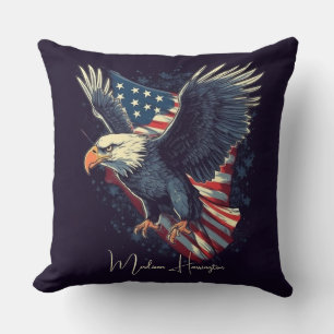 Cojín Decorativo Nombre personalizado Águila americana