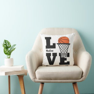 Cojín Decorativo Nombre personalizado Amor al baloncesto
