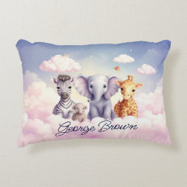 Cojín Decorativo Nombre personalizado Baby Zebra con todos sus amig