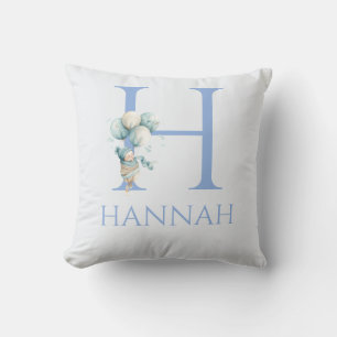Cojín Decorativo Nombre personalizado Bebé flotando con globos